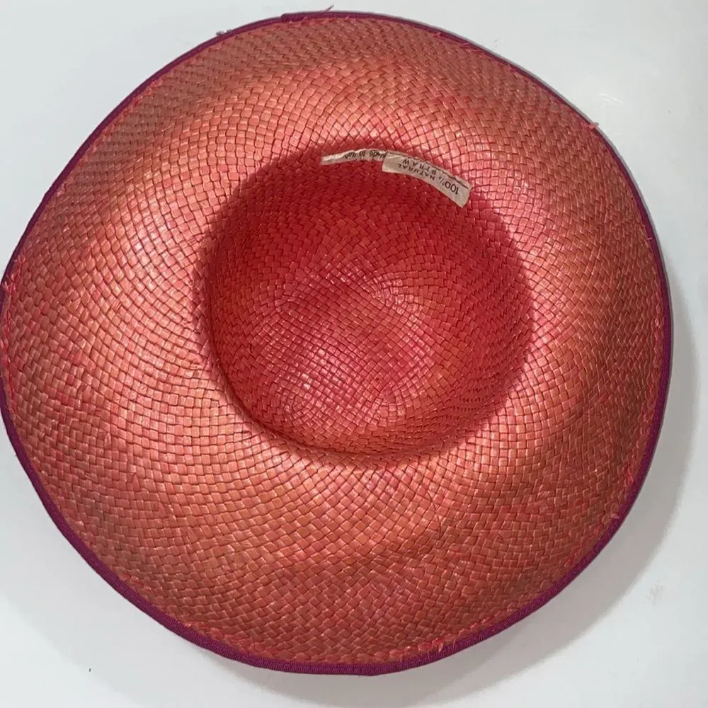 Chic Tan and Pink Wide-Brimmed Hat - Picture 11 of 16